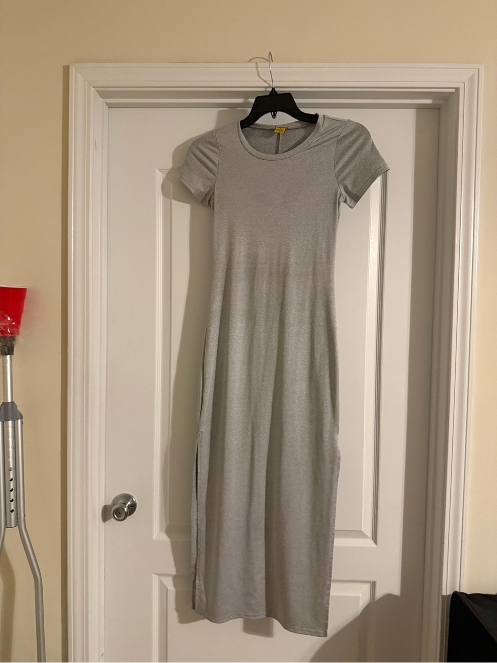 Daisy Silver Short-Sleeve Maxi Dress